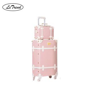LeTrend Retro 26 inch Spinner Rolling Luggage Set